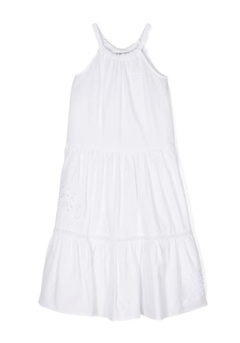 Sleeveless White Flounced Dress With Lace ERMANNO SCERVINO JUNIOR | SFAB027-CA276B000