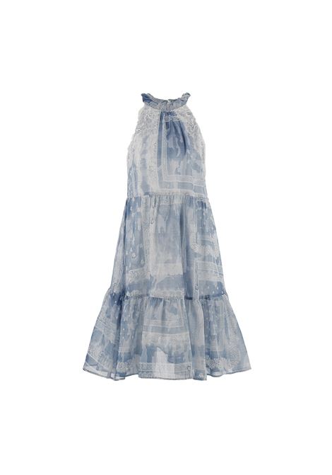 Cotton and Silk Voile Sleeveless Dress With Lace ERMANNO SCERVINO JUNIOR | SFAB028-MS0014057