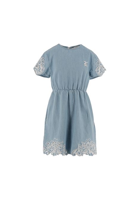 Denim Dress With Embroidery ERMANNO SCERVINO JUNIOR | SFAB031-DF0264100