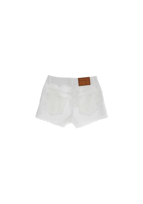 White Denim Shorts With Lace Appliqu?s ERMANNO SCERVINO JUNIOR | SFBE008-DS043B000