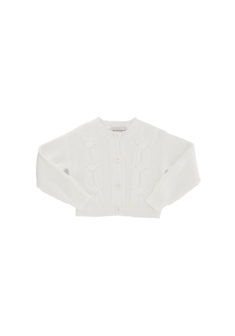 White Cardigan With Cable Knit ERMANNO SCERVINO JUNIOR | SFMA012-FL009B000