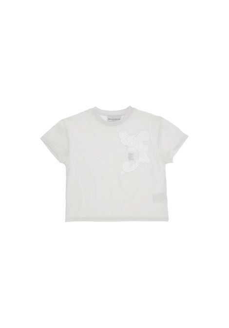 T-Shirt Bianca Con Applicazione In Pizzo ERMANNO SCERVINO JUNIOR | SFTS014-JF075B000