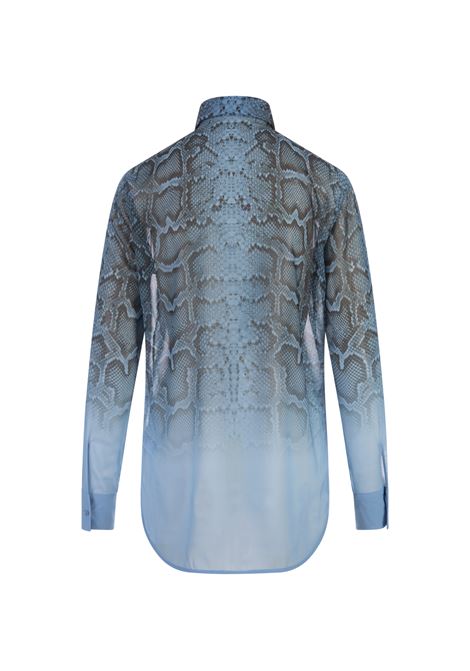 Blue Shirt With Ruffles and Degrad? Python Print ERMANNO SCERVINO | D442K313ZWES4429