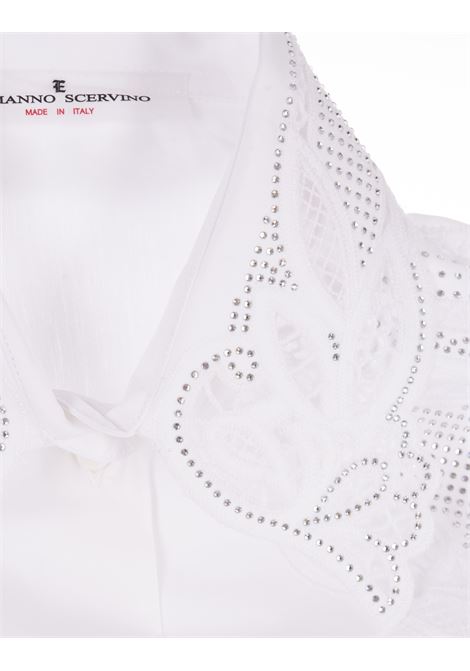 White Over Shirt With Sangallo Lace Cut-Outs ERMANNO SCERVINO | D442K322MSC10601