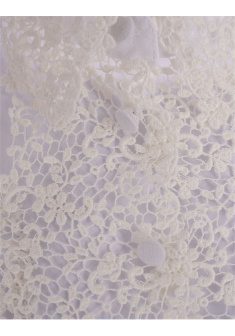 White Blouse With Flower Lace And Cut-Out ERMANNO SCERVINO | D442K330JBN10601