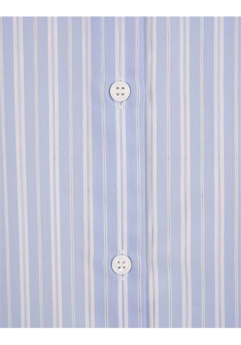 Blue, White and Silver Striped Over Shirt ERMANNO SCERVINO | D442K344FTJA4407