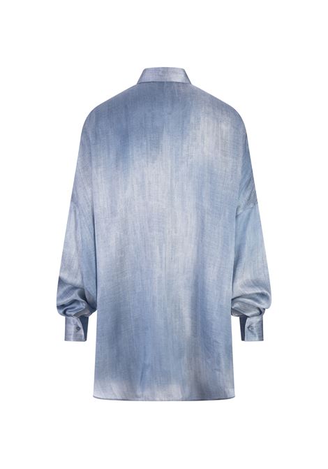 Jeans Printed Satin Over Shirt ERMANNO SCERVINO | D442K344NYZS4335