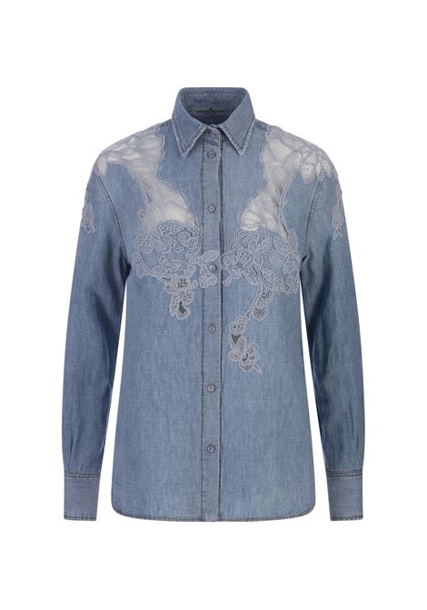 Jeans Shirt With Lace ERMANNO SCERVINO | Shirts | D442K362GFB94037