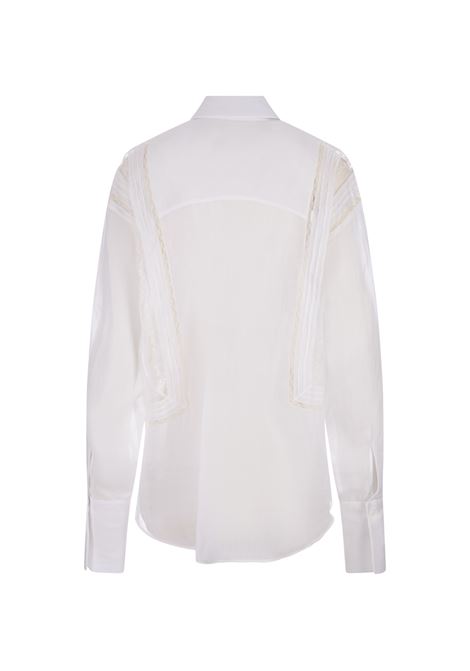 White Ramie Shirt With Valenciennes Lace ERMANNO SCERVINO | D442K726TUG10601