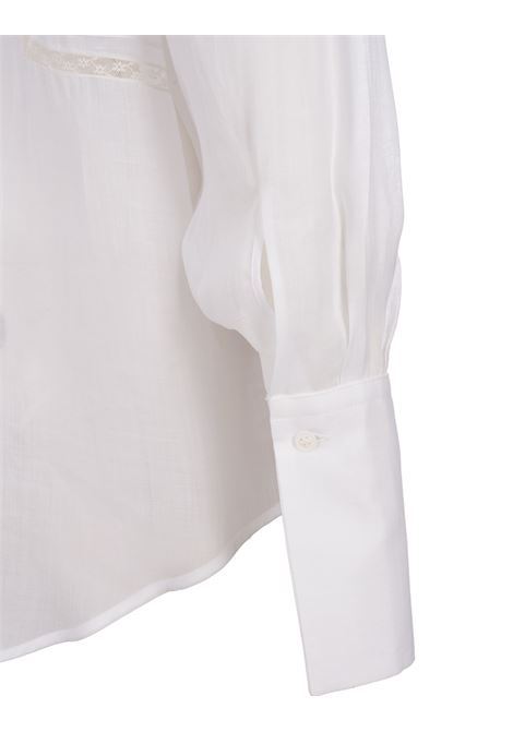 White Ramie Shirt With Valenciennes Lace ERMANNO SCERVINO | D442K726TUG10601