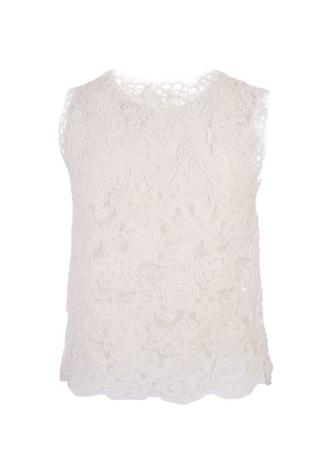 Sleeveless Top In White Floral Lace ERMANNO SCERVINO | D442L302EHL10602