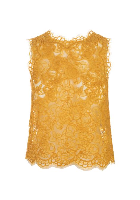 Sleeveless Top In Yellow-Orange Floral Lace ERMANNO SCERVINO | D442L302EHL41050