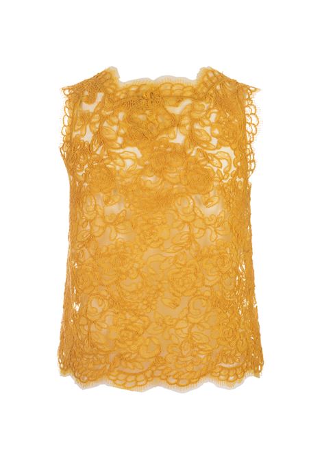 Sleeveless Top In Yellow-Orange Floral Lace ERMANNO SCERVINO | D442L302EHL41050
