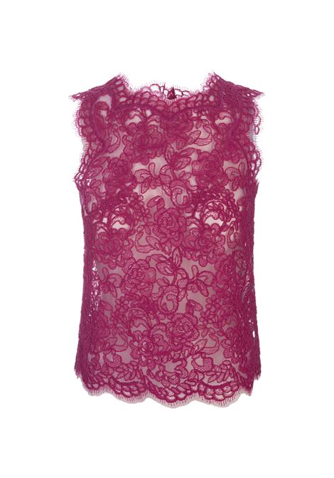Sleeveless Top In Fuchsia Floral Lace ERMANNO SCERVINO | Tops | D442L302EHL82336