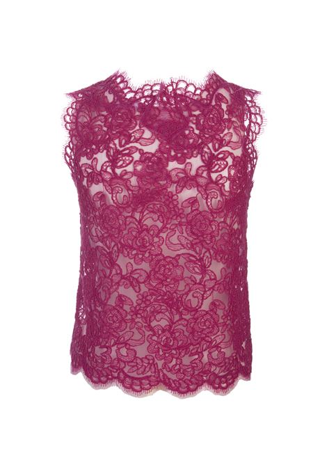 Sleeveless Top In Fuchsia Floral Lace ERMANNO SCERVINO | D442L302EHL82336