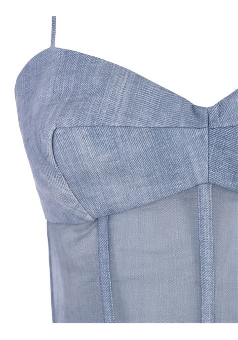 Top Bustier in Marocain Stampa Jeans ERMANNO SCERVINO | D442L333EMYS4217