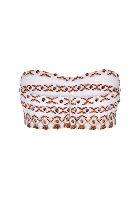 White Bandeau Bra With Ethnic Embroidery ERMANNO SCERVINO | D442L717EEL10601
