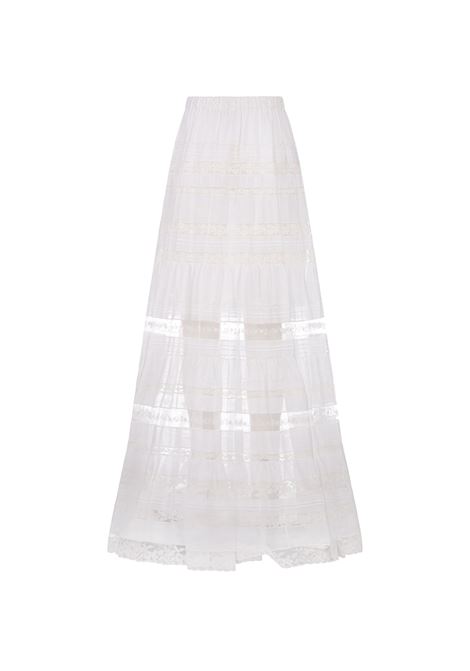 Long White Rami? Skirt With Valencienne Lace ERMANNO SCERVINO | D442O708CSTUG10601