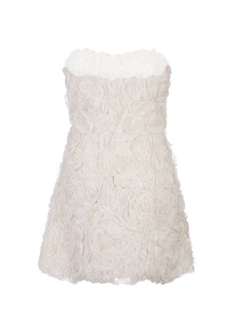 Sculpture Dress in White Lace With Applied Roses ERMANNO SCERVINO | D442Q314FDBJI14300