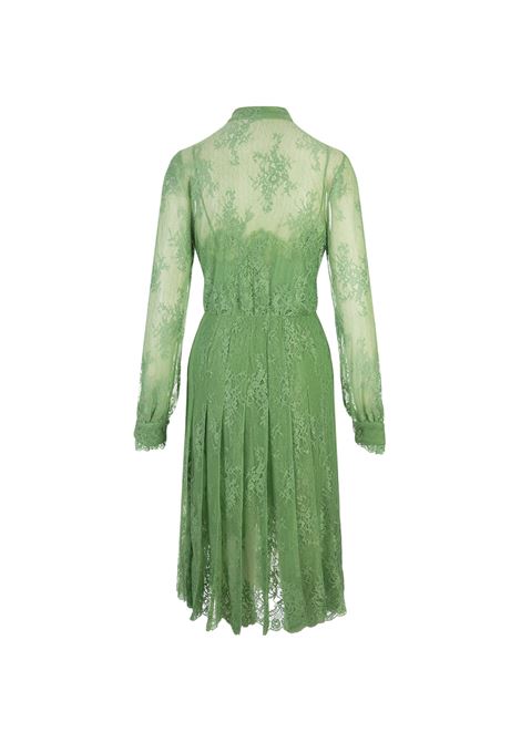 Green Lace Dress With Long Sleeve and Collar Bow ERMANNO SCERVINO | D442Q331BJI56322