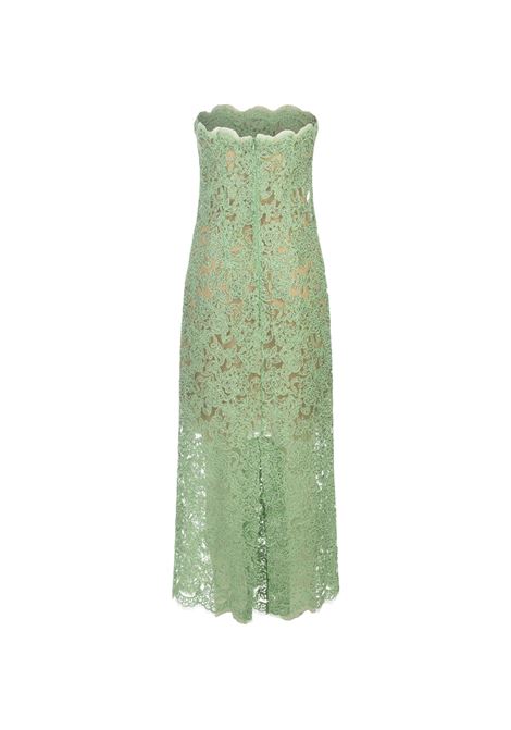 Green Lace Longuette Dress With Micro Crystals ERMANNO SCERVINO | D442Q343CTEHL56322