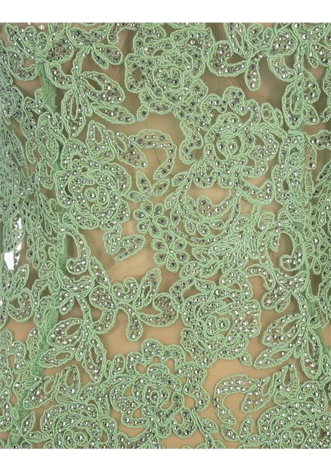 Green Lace Longuette Dress With Micro Crystals ERMANNO SCERVINO | D442Q343CTEHL56322