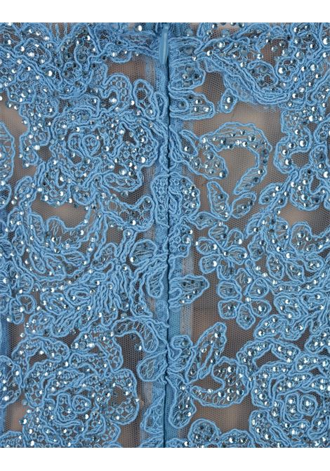 Light Blue Lace Longuette Dress With Micro Crystals ERMANNO SCERVINO | D442Q343CTEHL64127