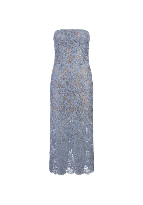 Midi Dress In Light Blue Lace With Crystals ERMANNO SCERVINO | D442Q361CTBQZ64010