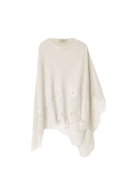 White 100% Cashmere Knitted Mantella ERMANNO SCERVINO | D445D300APPYU10602