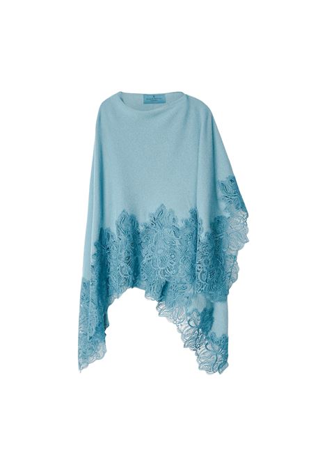 Light Blue 100% Cashmere Knitted Mantella ERMANNO SCERVINO | D445D300APPYU44313