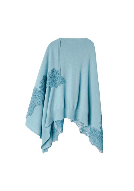Light Blue 100% Cashmere Knitted Mantella ERMANNO SCERVINO | D445D300APPYU44313