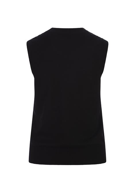 Black Knitted Sleeveless Top With Lace ERMANNO SCERVINO | D445L343APPLX95708