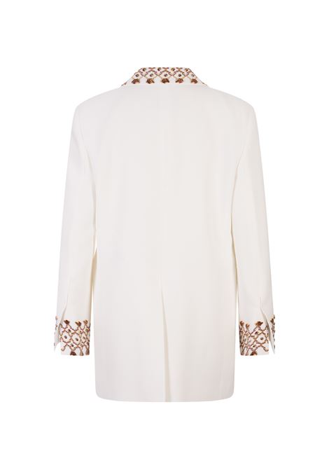 White One-Breasted Jacket With Embroidery ERMANNO SCERVINO | D446I706RILM14800