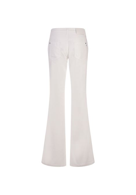 White Bootcut Jeans With Sangallo Lace Cut-outs ERMANNO SCERVINO | D447P311RKBB14800