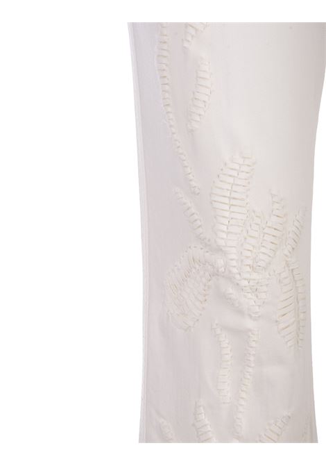 White Bootcut Jeans With Sangallo Lace Cut-outs ERMANNO SCERVINO | D447P311RKBB14800