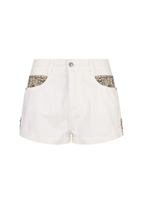 White Shorts With Jewel Detailing ERMANNO SCERVINO | D447P324APKBB14800