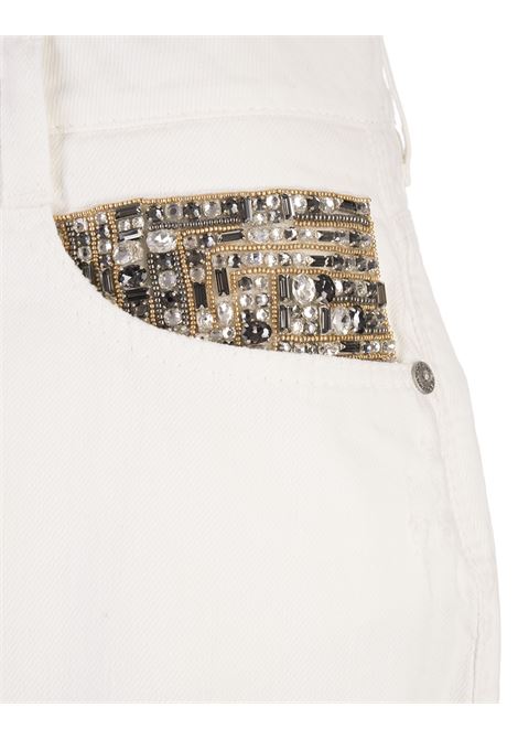 White Shorts With Jewel Detailing ERMANNO SCERVINO | D447P324APKBB14800
