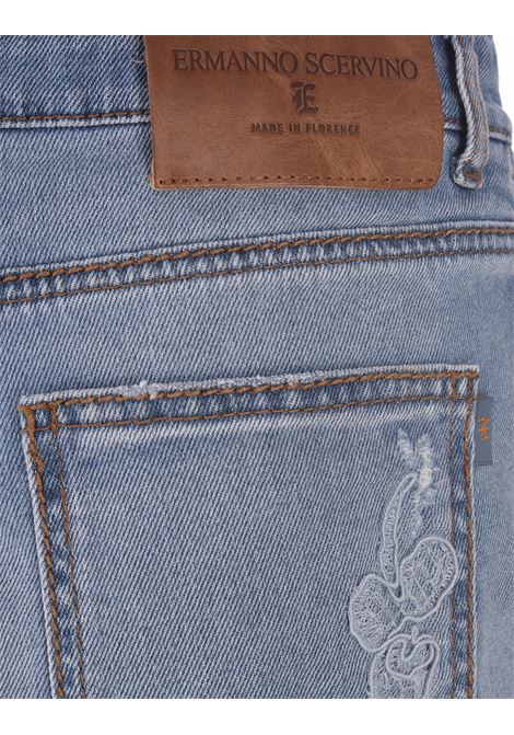 Blue Denim Shorts With Lace ERMANNO SCERVINO | D447P324PTCNJ94037