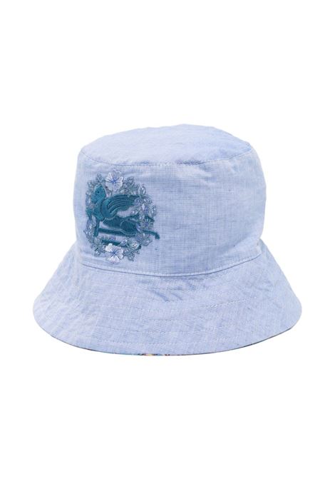 Light Blue/Multicolor Reversible Bucket Hat ETRO KIDS | GU0A07-P0413602MC