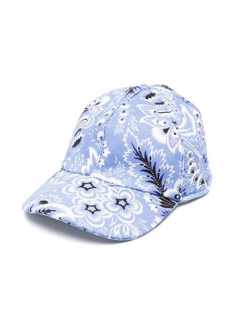 Baseball Hat With Light Blue Paisley Print ETRO KIDS | GU0Q67-F0168654AV
