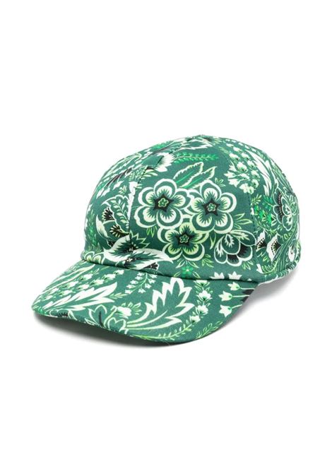 Baseball Hat With Green Paisley Print ETRO KIDS | GU0Q67-F0168719AV