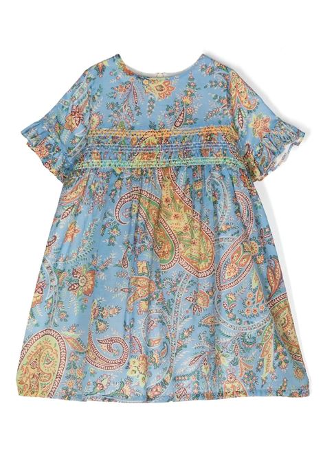 Light Blue Dress With Paisley Print ETRO KIDS | GU1071-M0045602MC