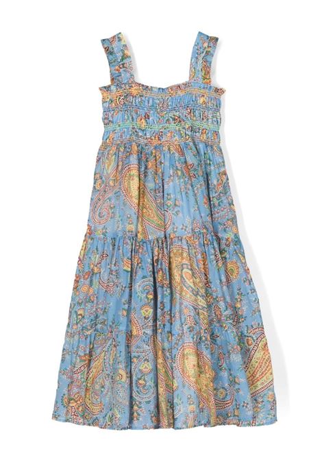 Light Blue Sleeveless Dress With Paisley Motif ETRO KIDS | GU1B32-M0045602MC