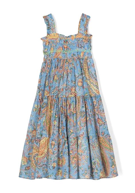 Light Blue Sleeveless Dress With Paisley Motif ETRO KIDS | GU1B32-M0045602MC