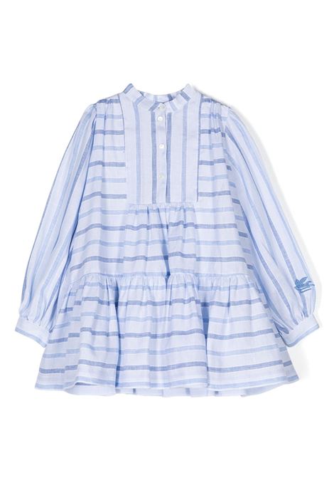 Light Blue Striped Linen Dress ETRO KIDS | GU1C00-I0213100BL