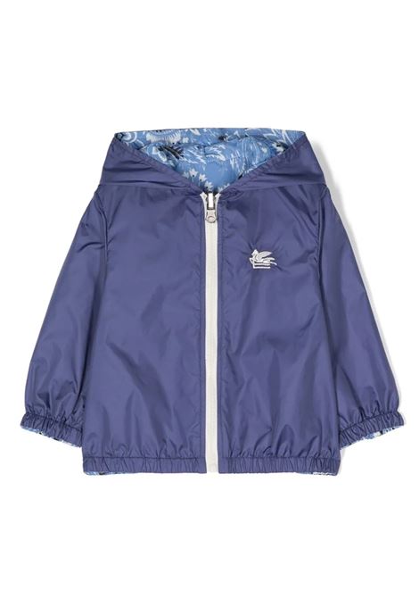Light Blue Reversible Jacket With Paisley Print and Logo ETRO KIDS | GU2517-N0256654AV