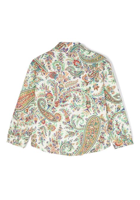 White Denim Jacket With Multicolour Paisley Pattern ETRO KIDS | GU2A27-D0081102MC
