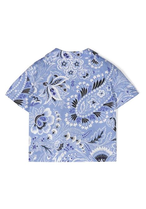 Camicia Bowling Azzurra Con Stampa Paisley ETRO KIDS | GU5511-P0417654AV