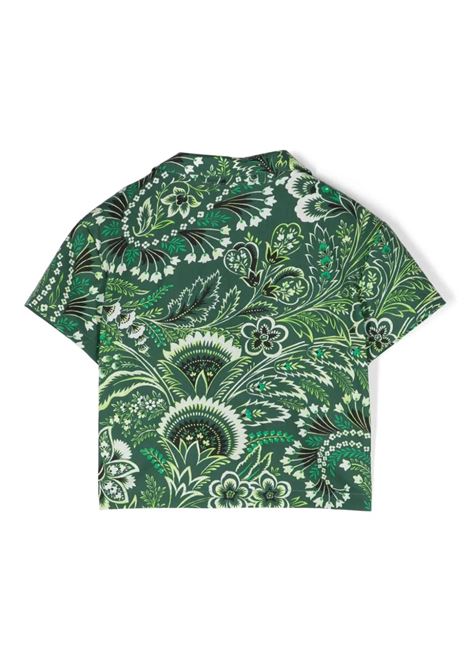 Green Bowling Shirt With Paisley Print ETRO KIDS | GU5511-P0417719AV