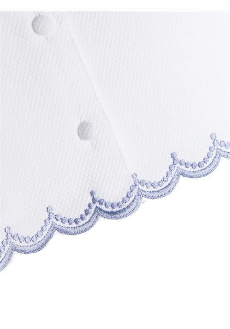 White Crop Top With Blue Logo Embroidery ETRO KIDS | GU5A32-L0228101AZ